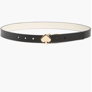 Kate Spade Black Belt with Gold Heart Buckle